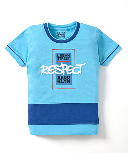 Respect Half Sleeves T-Shirt & Shorts Set | Blue