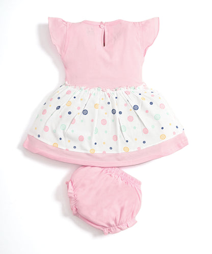 Butterfly Garden Short Sleeves Frock & Bloomer Pant Set | Pink