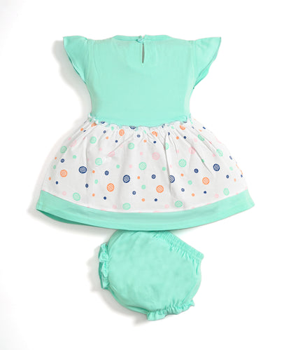 Butterfly Garden Short Sleeves Frock & Bloomer Pant Set | Green