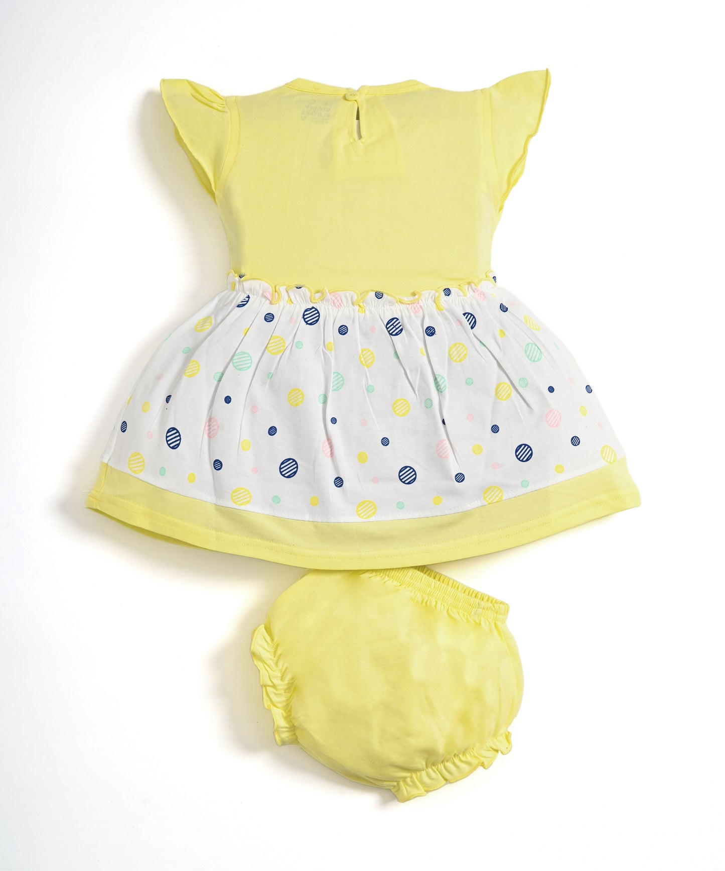 Butterfly Garden Short Sleeves Frock & Bloomer Pant Set | Yellow