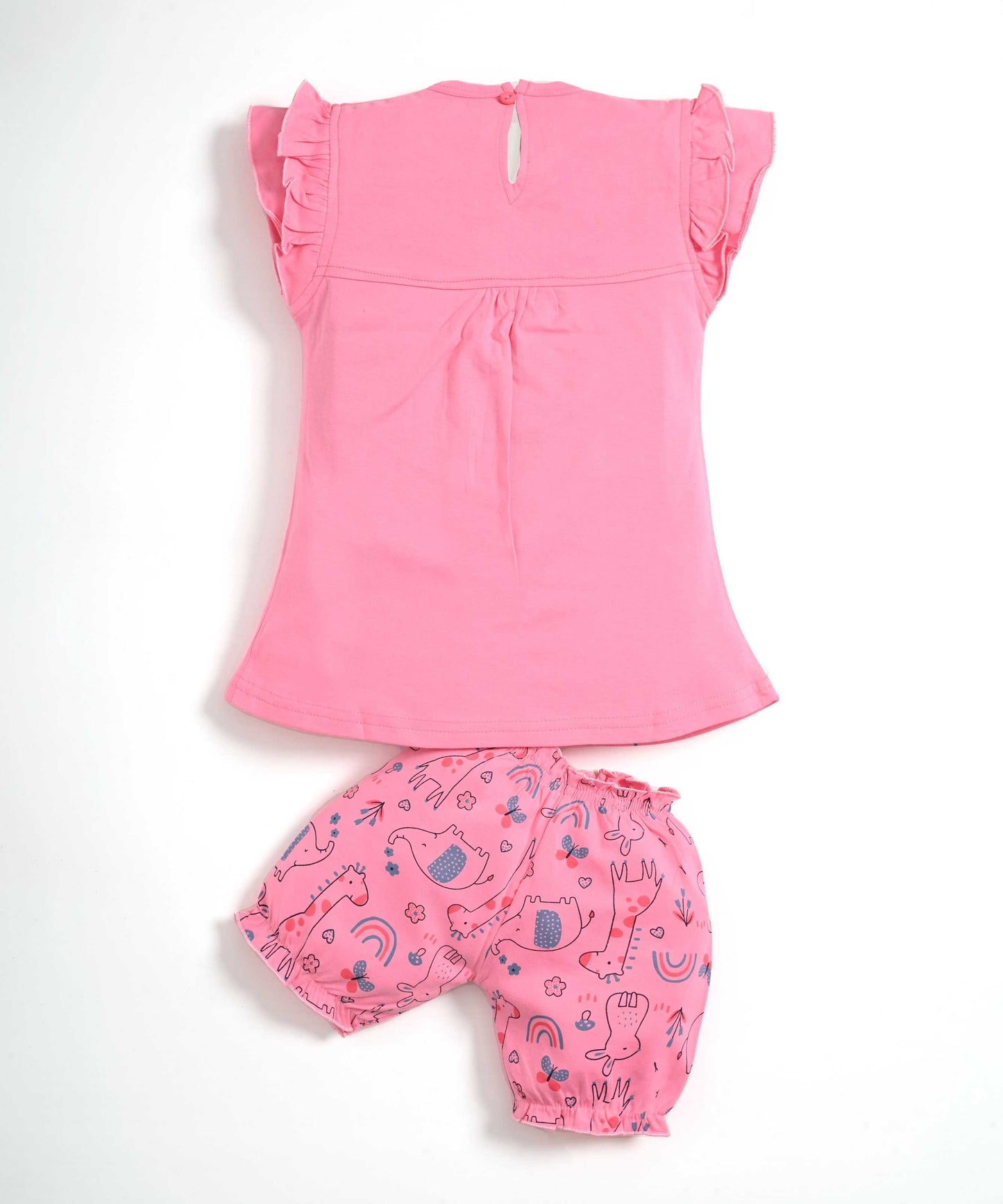 Jungle Joy Short Sleeves Frock & Bloomer Pant Set | Pink