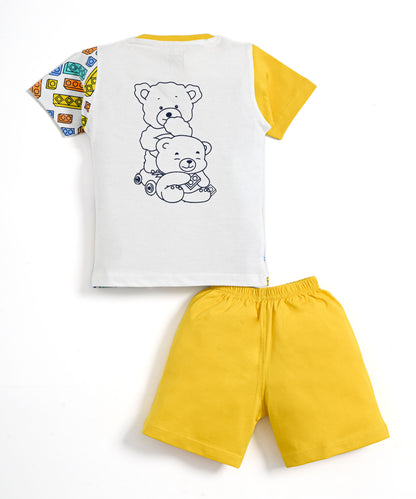 Loyable Half Sleeves T-Shirt & Half Pant Set | Yellow
