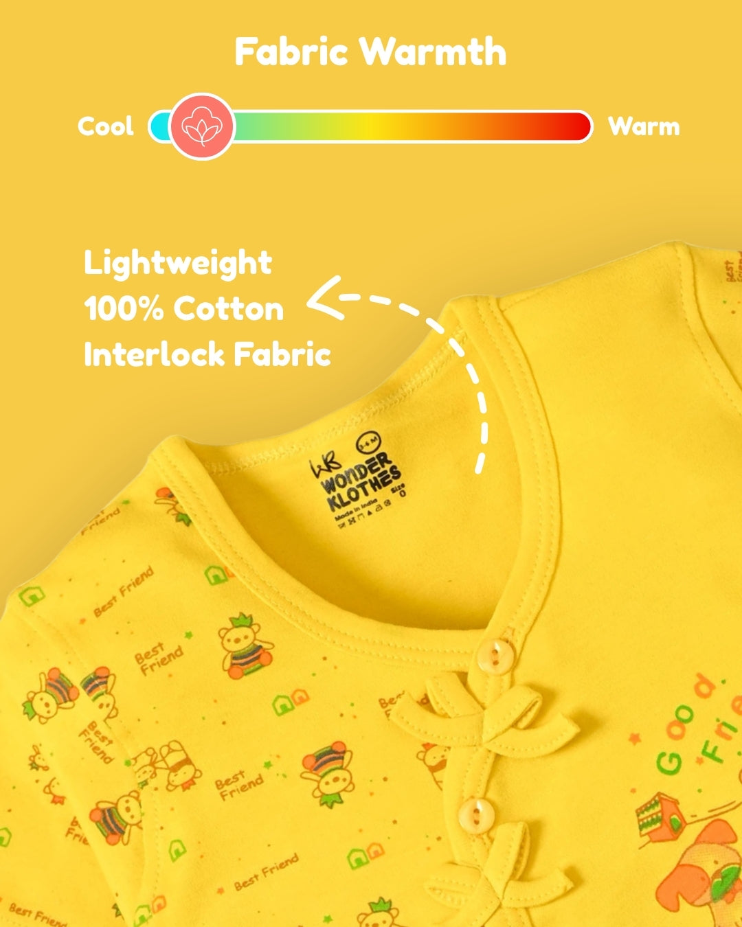 Friends Half Sleeves Front Open T-Shirt & Half Pant Set | Yellow