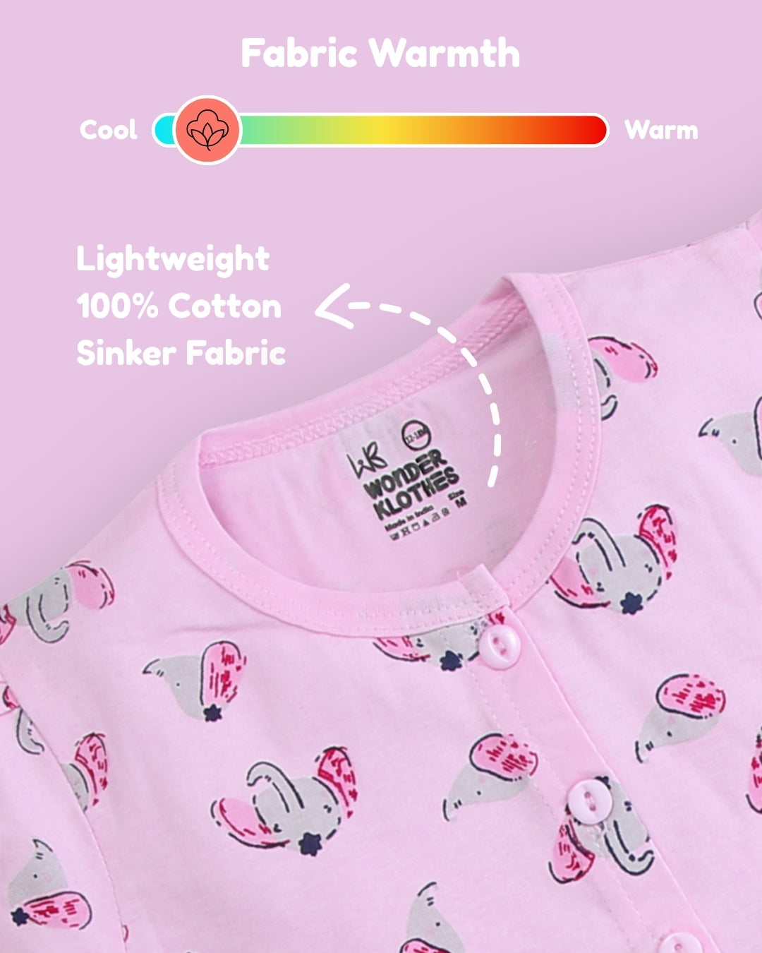 Elephant Half Sleeves Frock & Bloomer Pant Set | Pink