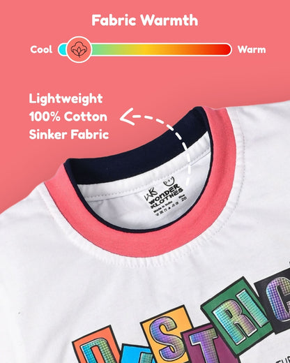 District Half Sleeves T-Shirt & Shorts Set | Pink