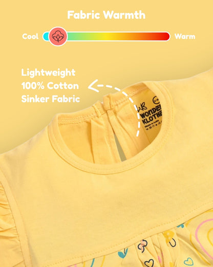 Jungle Joy Short Sleeves Frock & Bloomer Pant Set | Yellow