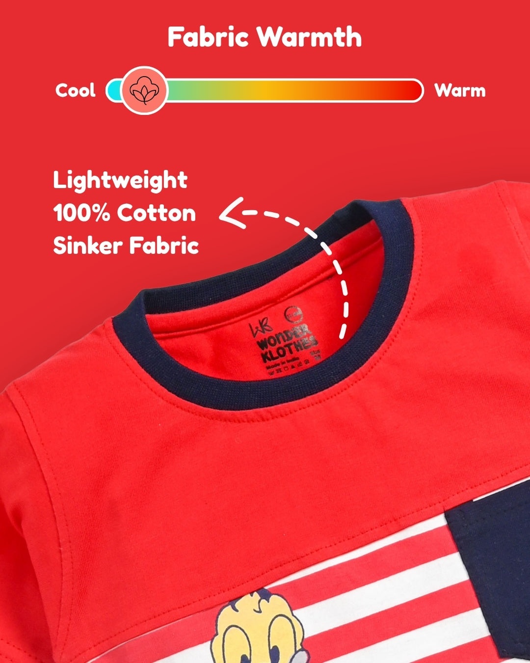 Donald Duck Half Sleeves T-Shirt & Half Pant Set | Red