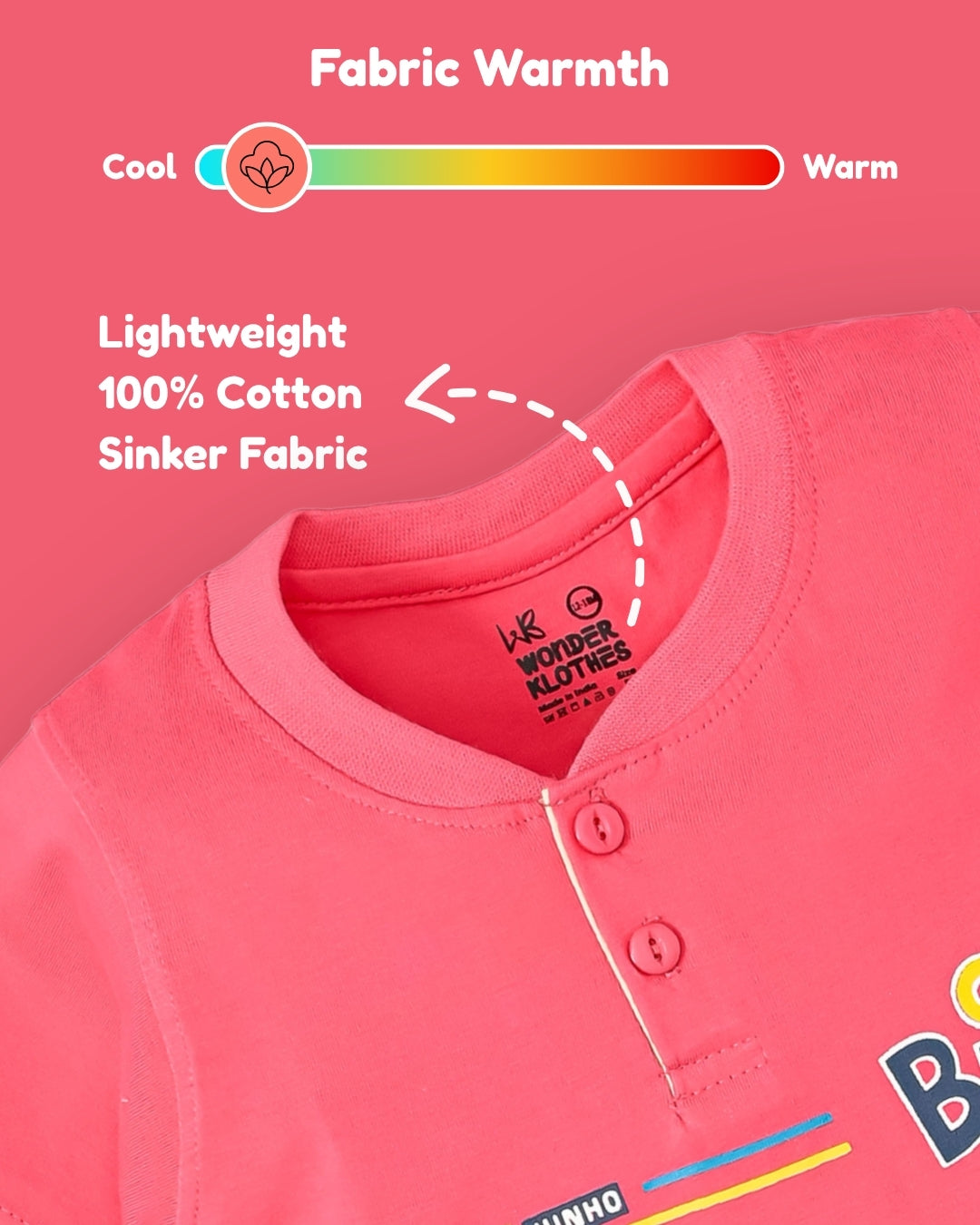 Oh Bleep Half Sleeves T-Shirt & Half Pant Set | Pink