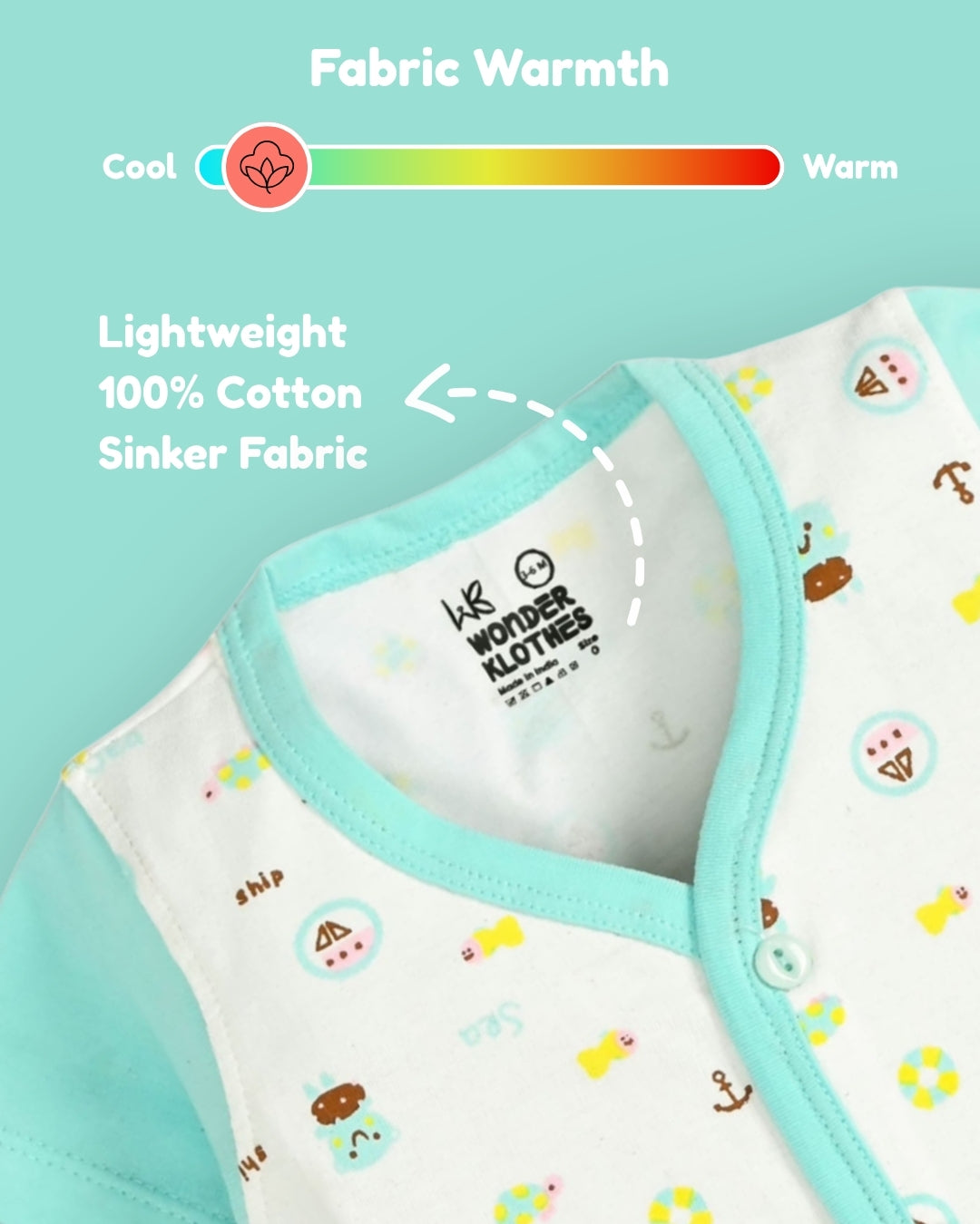 Sea Ship Half Sleeves Front Open T-Shirt & Half Pant Set with Bib | Blue