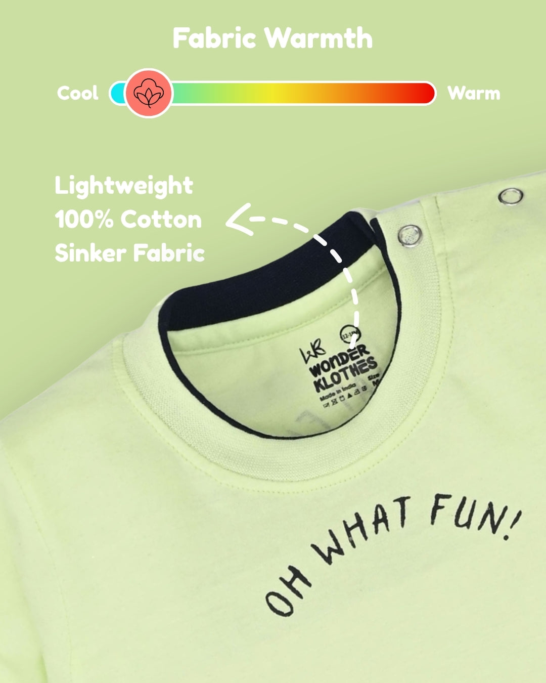 Oh What Fun Half Sleeves Shoulder Open T-Shirt & Half Pant Set | Green