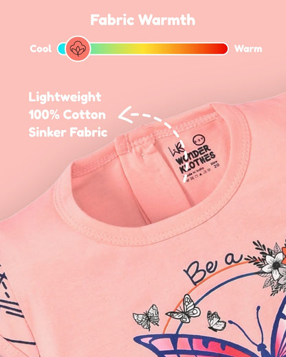 Butterfly Knot Short Sleeves Top & Hot Pant Set | Pink