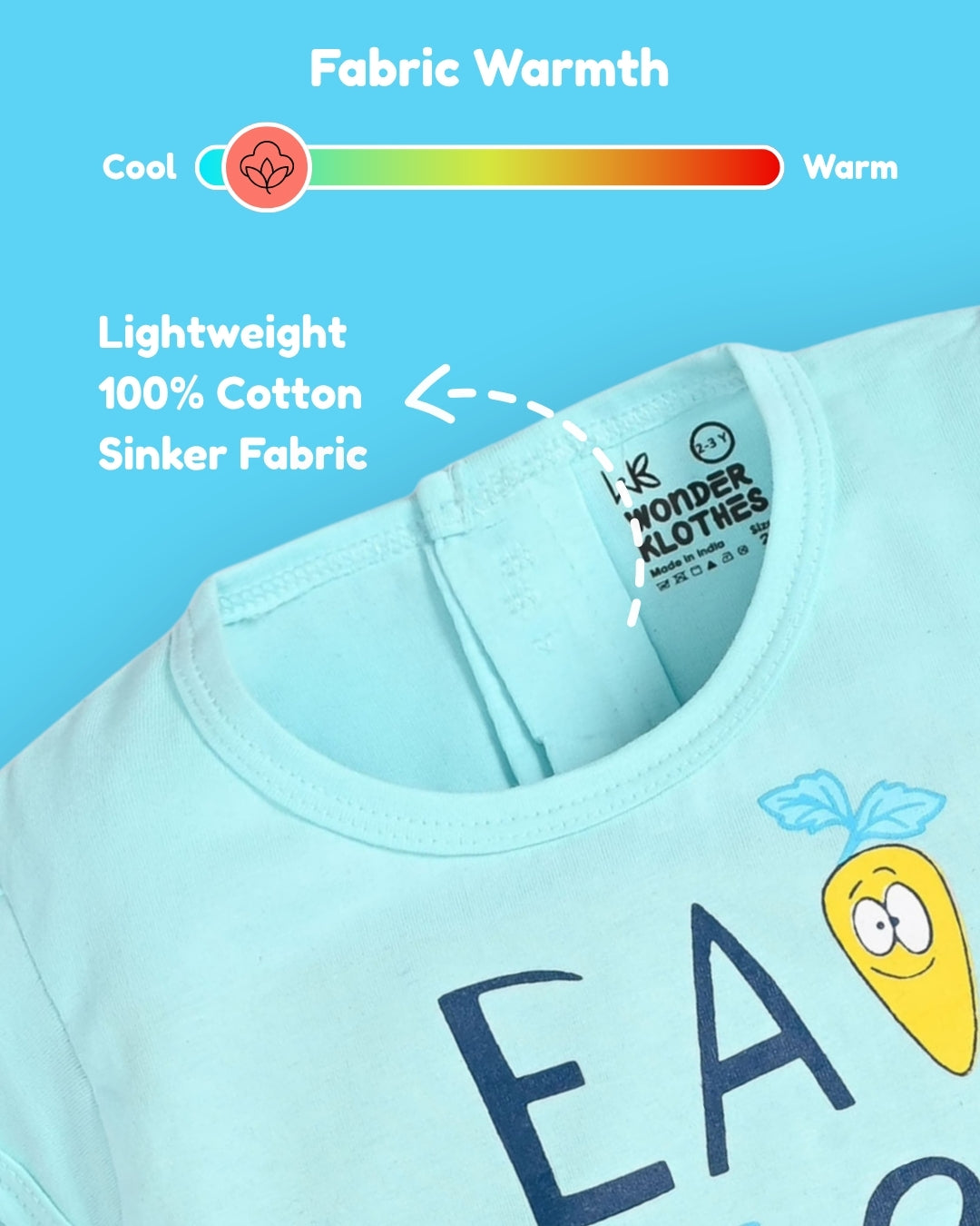 Eat More Veggies Short Sleeves Top & Hot Pant Set | Blue