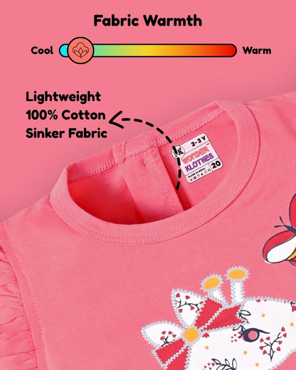 Giraffe Garden Short Sleeves Top & Skirt Set | Pink