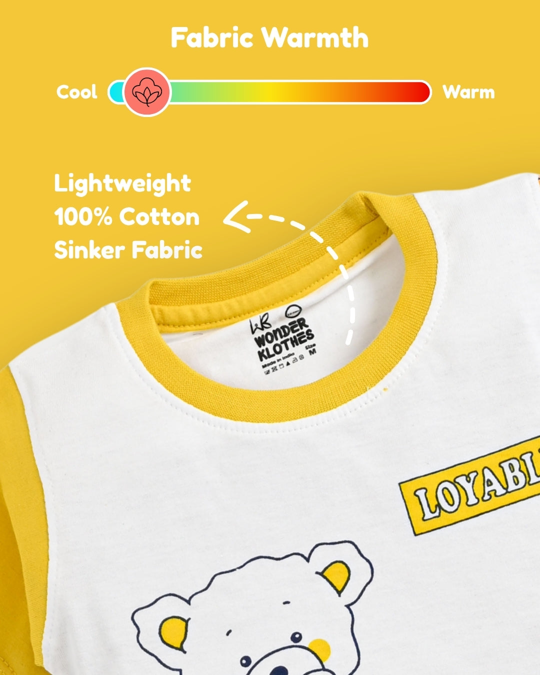 Loyable Half Sleeves T-Shirt & Half Pant Set | Yellow