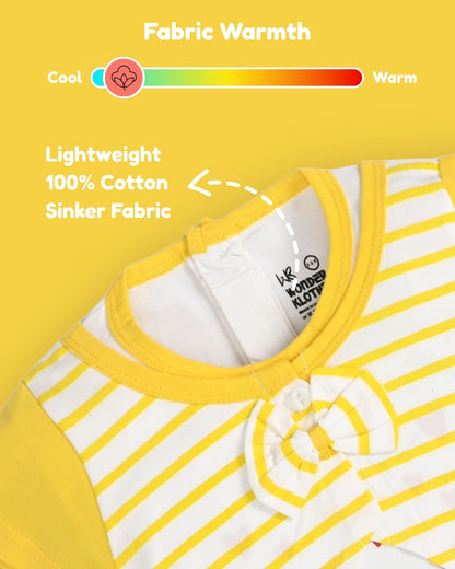 Sweet Girl Half Sleeves Top & Hot Pant Set | Yellow