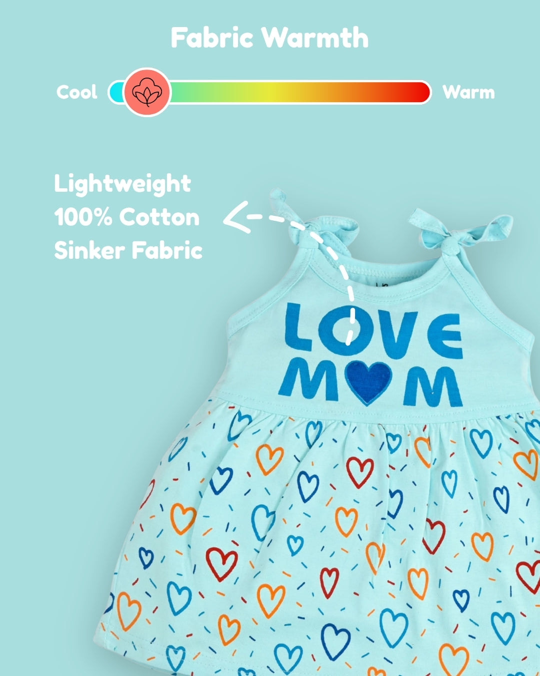 Love Mom Bandhani Straps Frock & Bloomer Pant Set | Blue
