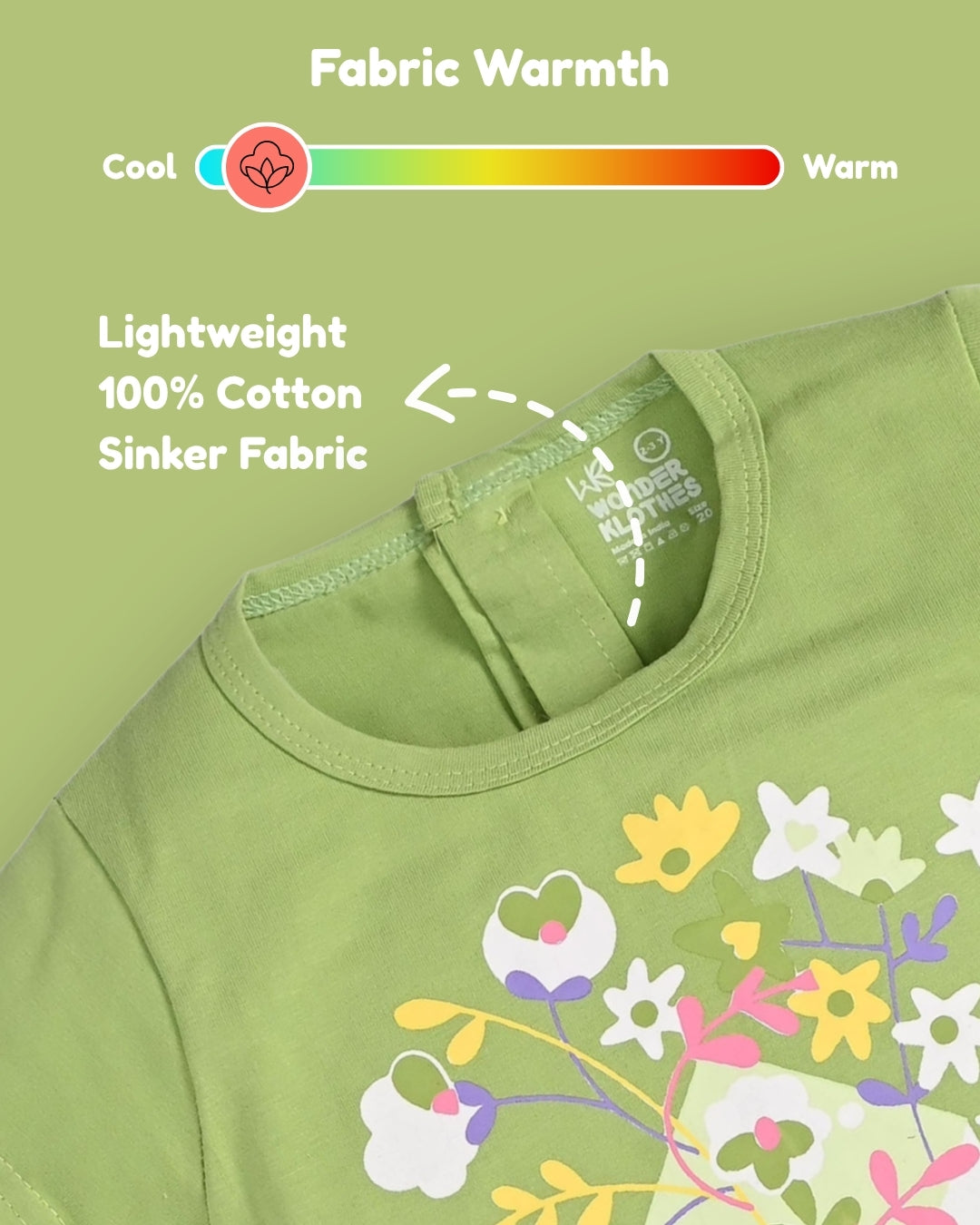 With Love Half Sleeves Top & Skirt Set | Green