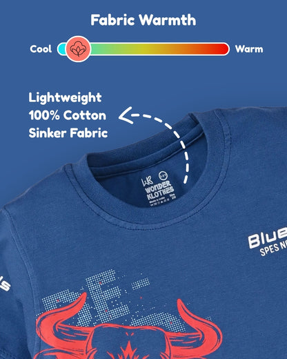 Bulls City Half Sleeves T-Shirt & Shorts Set | Blue