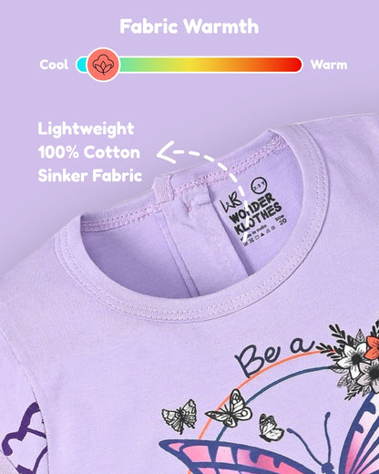 Butterfly Knot Short Sleeves Top & Hot Pant Set | Violet