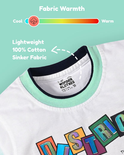 District Half Sleeves T-Shirt & Shorts Set | Green
