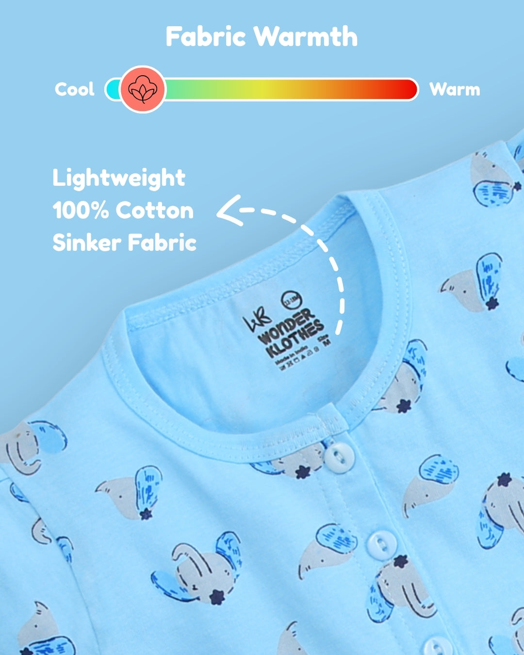 Elephant Half Sleeves Frock & Bloomer Pant Set | Blue