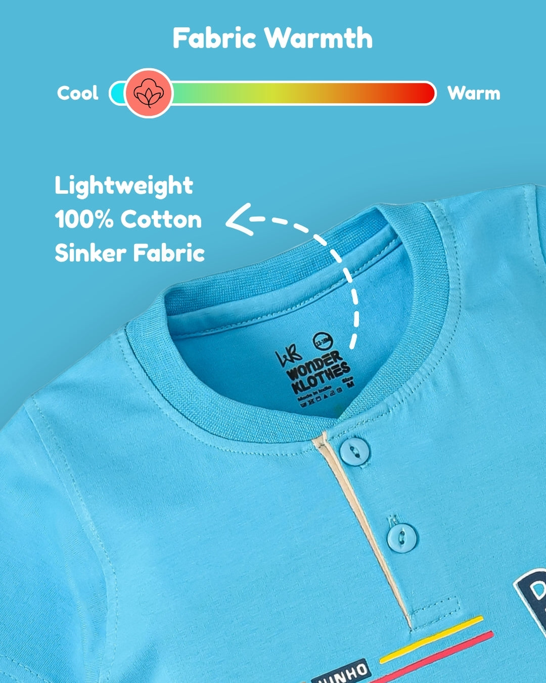 Oh Bleep Half Sleeves T-Shirt & Half Pant Set | Blue