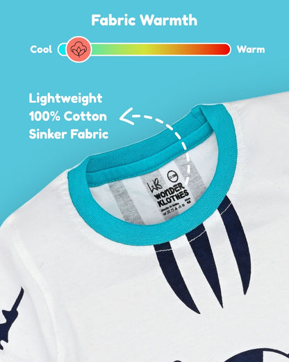 Tiger Claws Half Sleeves T-Shirt & Half Pant Set | Blue