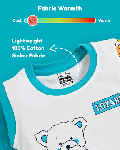 Loyable Half Sleeves T-Shirt & Half Pant Set | Blue