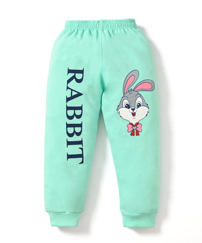 Rabbit Full Sleeves Sweatshirt and Joggers Set | Green