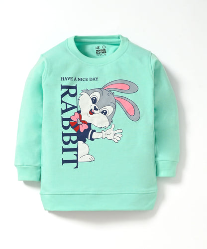 Rabbit Full Sleeves Sweatshirt and Joggers Set | Green