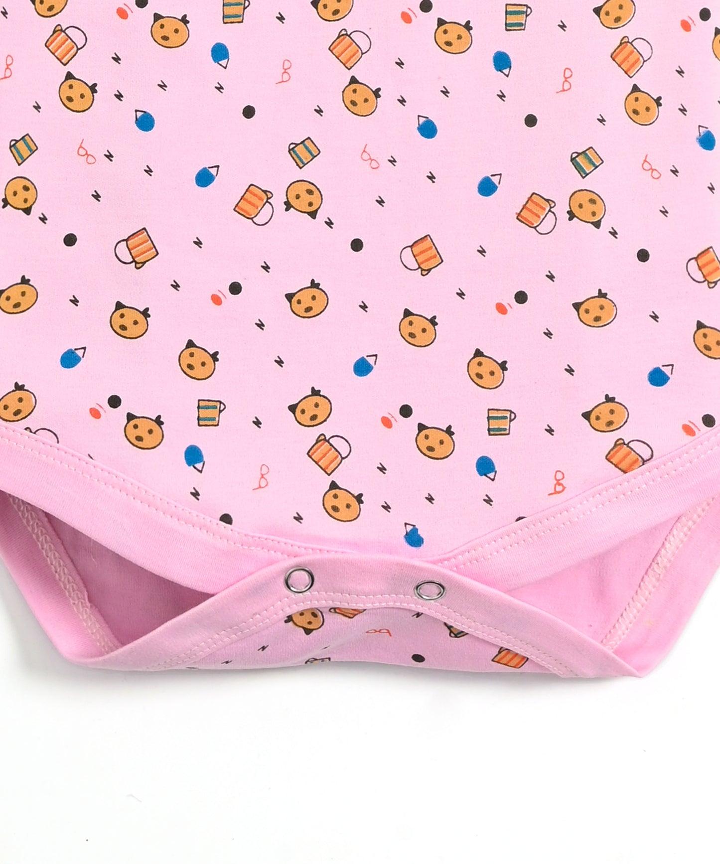 Kitten Envelope Half Sleeves Bodysuit Romper | Pink