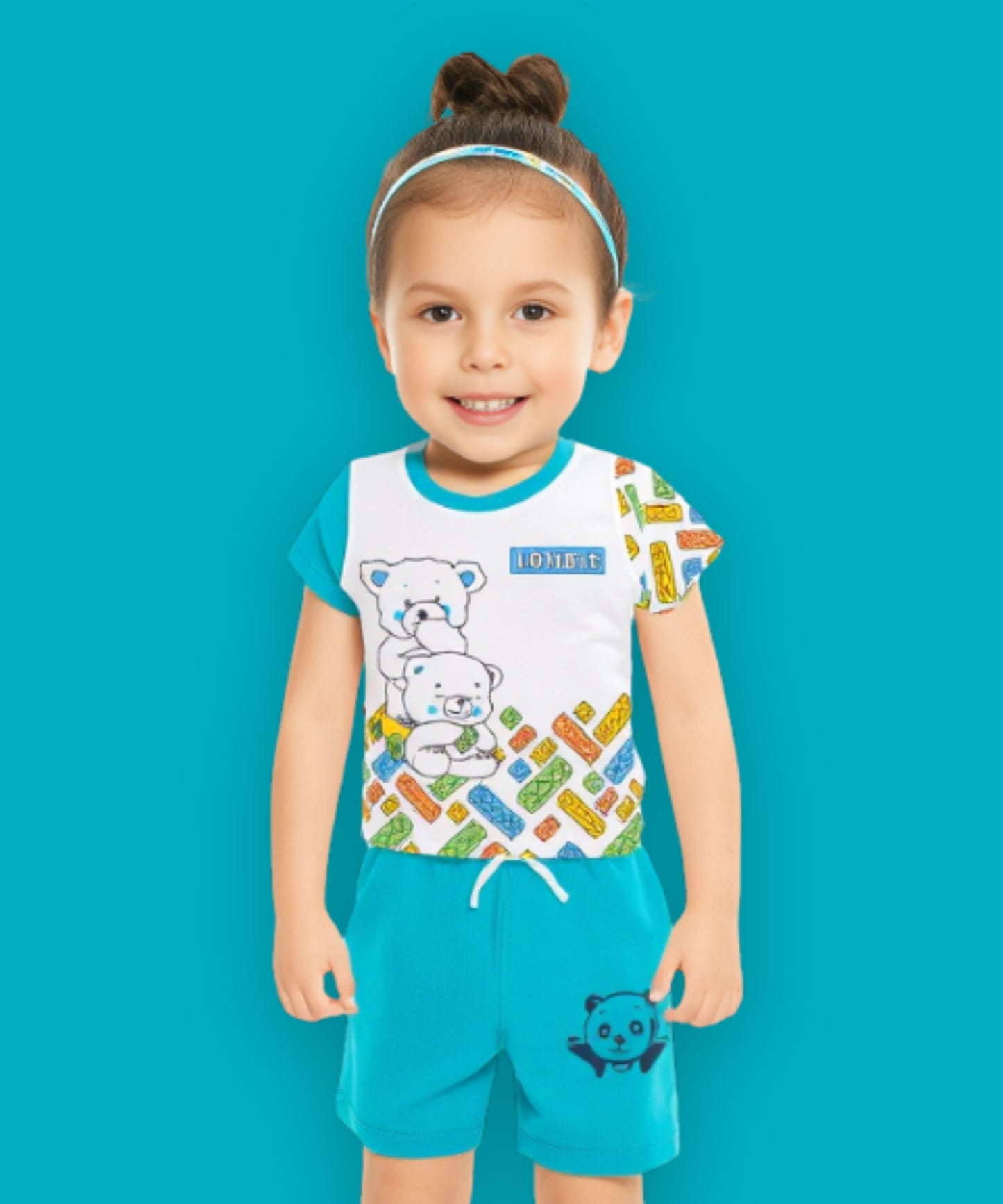 Loyable Half Sleeves T-Shirt & Half Pant Set | Blue