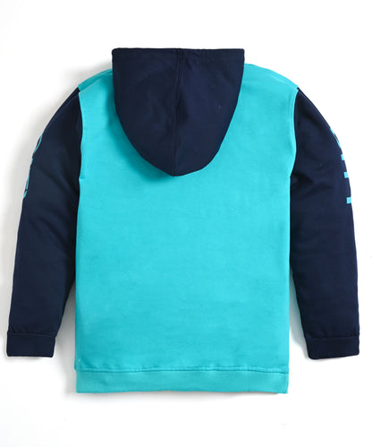 City Full Sleeves Hoodie Sweatshirt with Pocket | Blue