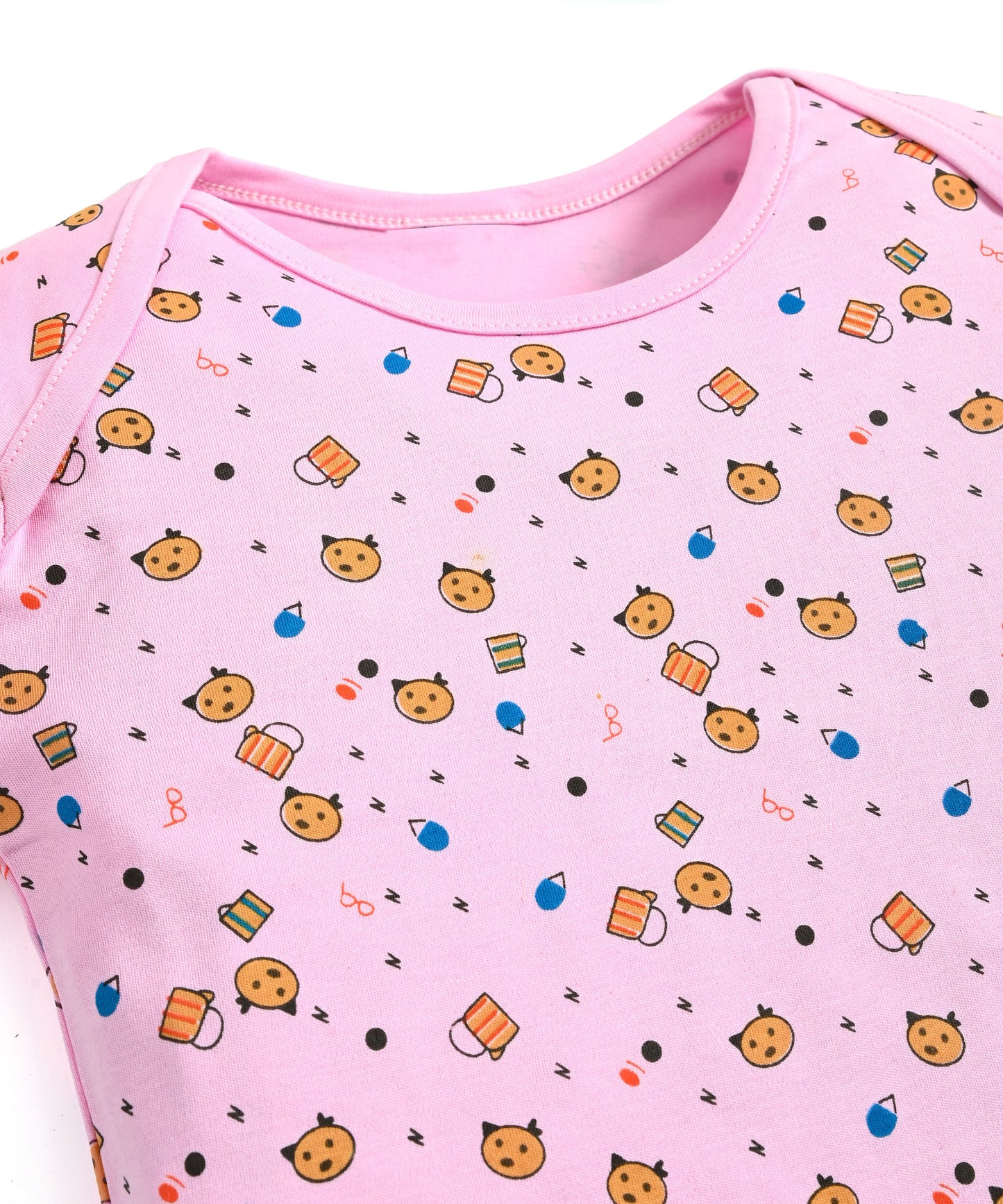 Kitten Envelope Half Sleeves Bodysuit Romper | Pink