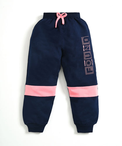 Nothing Full Sleeves Sweatshirt & Joggers Set | Pink