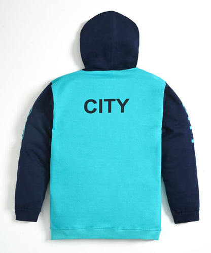 City Full Sleeves Hoodie Sweatshirt with Pocket | Blue