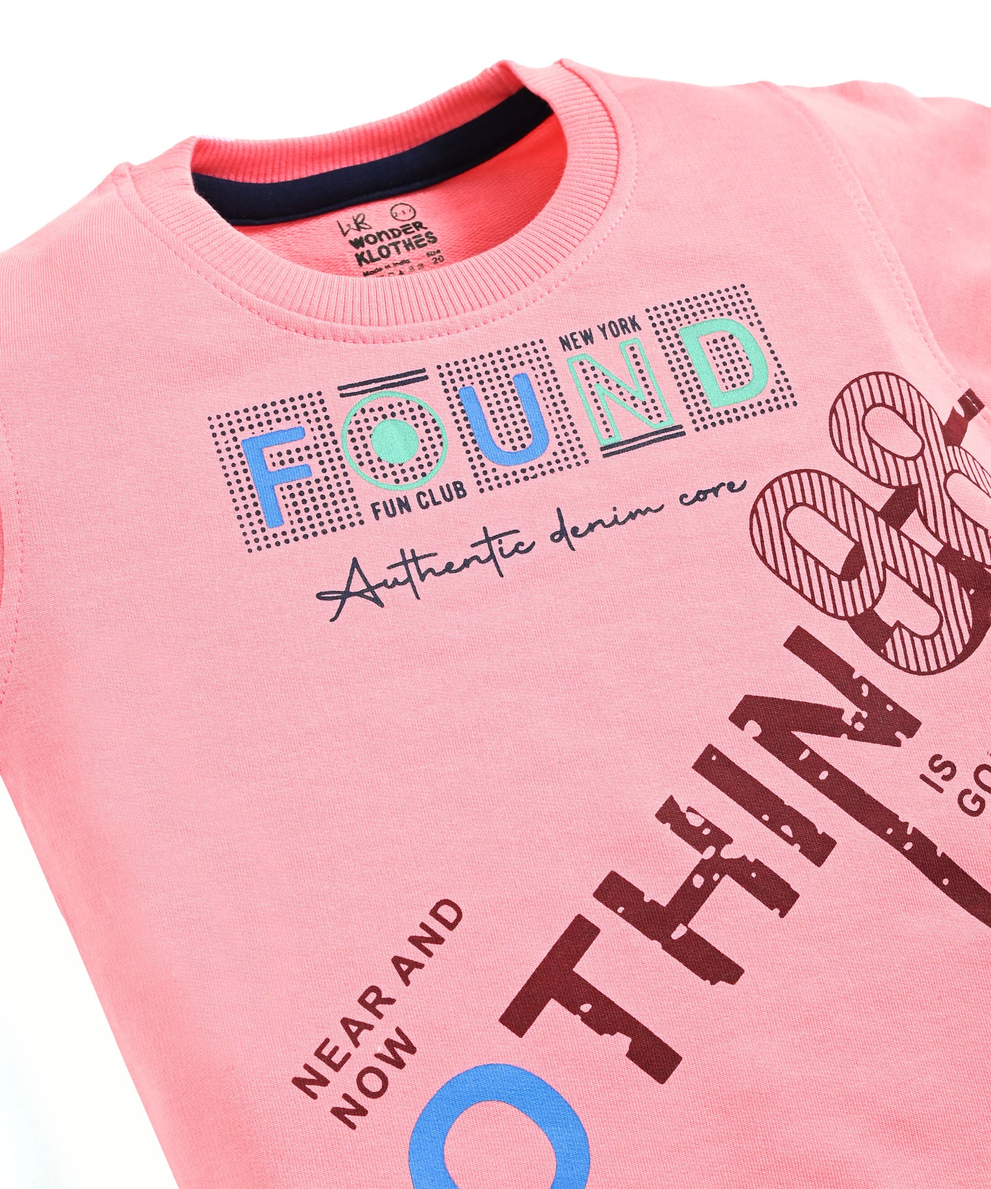 Nothing Full Sleeves Sweatshirt & Joggers Set | Pink