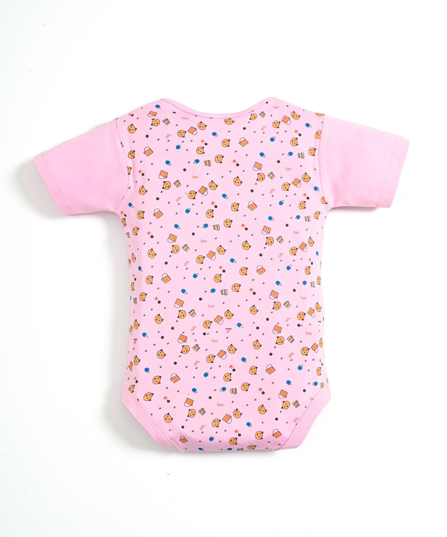 Kitten Envelope Half Sleeves Bodysuit Romper | Pink