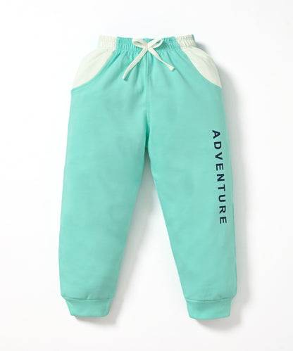 Adventure Full Sleeves Hooded Sweatshirt & Joggers Set | Green