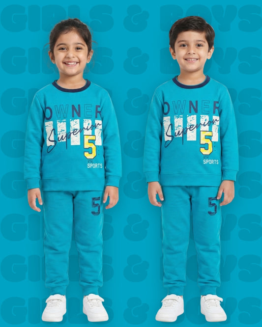 Owner Full Sleeves Sweatshirt and Joggers Set | Blue