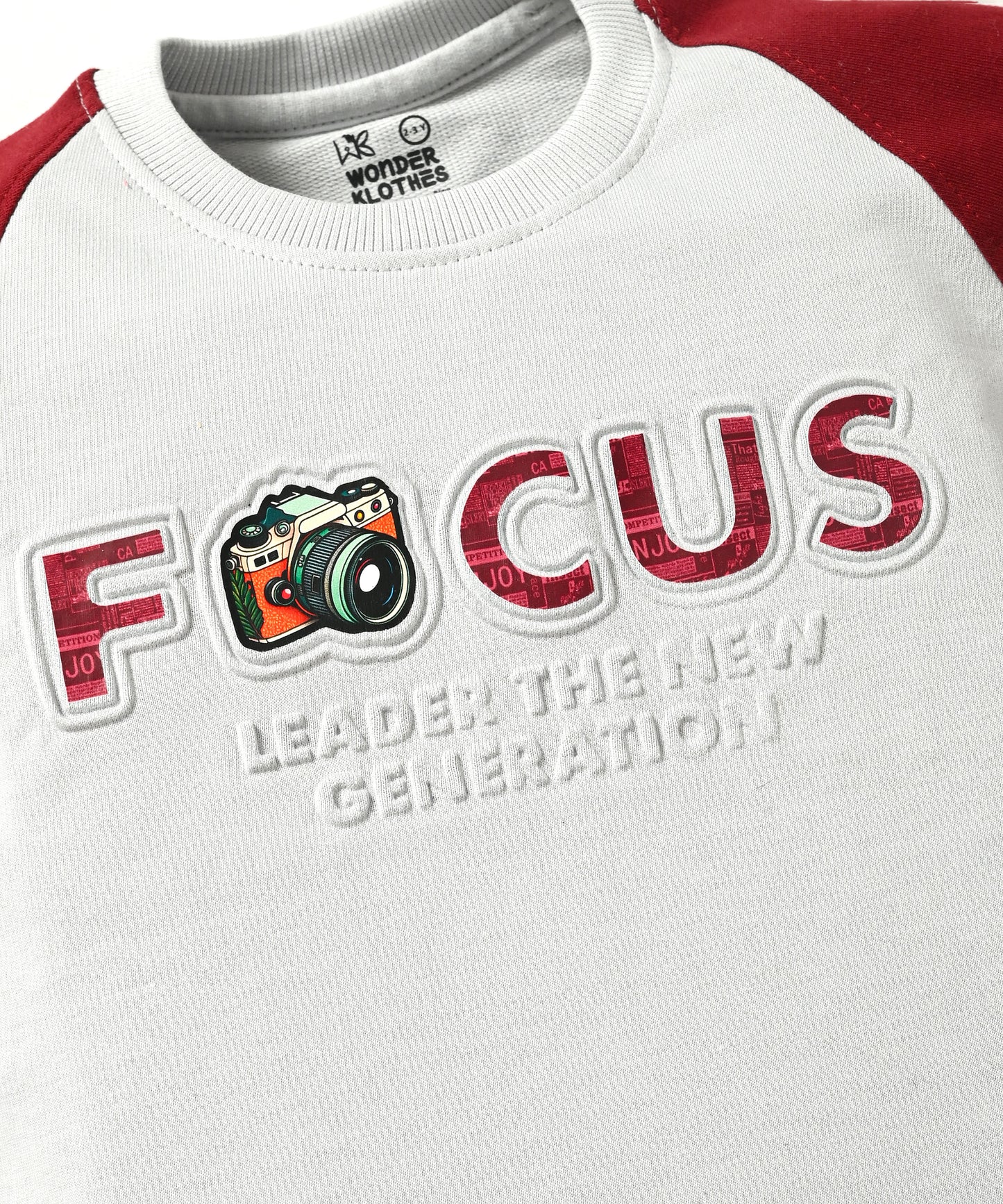 Focus Raglan Full Sleeves Sweatshirt and Joggers Set | Maroon