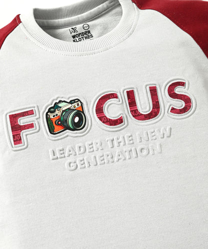 Focus Raglan Full Sleeves Sweatshirt and Joggers Set | Maroon