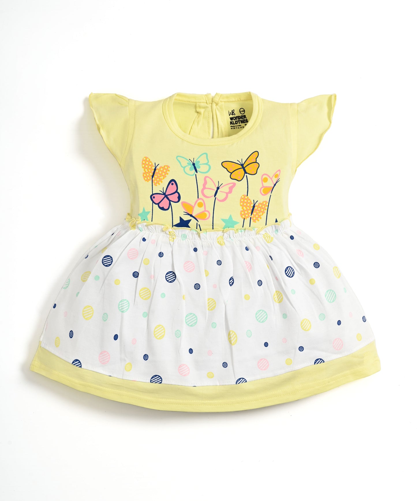 Butterfly Garden Short Sleeves Frock & Bloomer Pant Set | Yellow