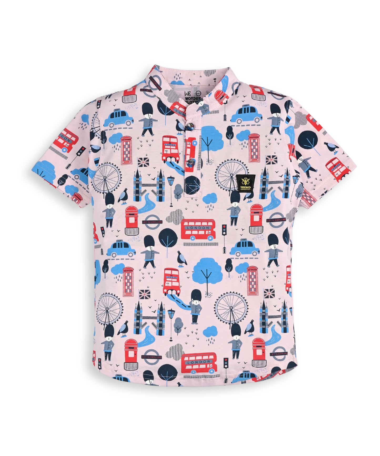 Iconic London Half Sleeves T-Shirt & Shorts Set | Pink