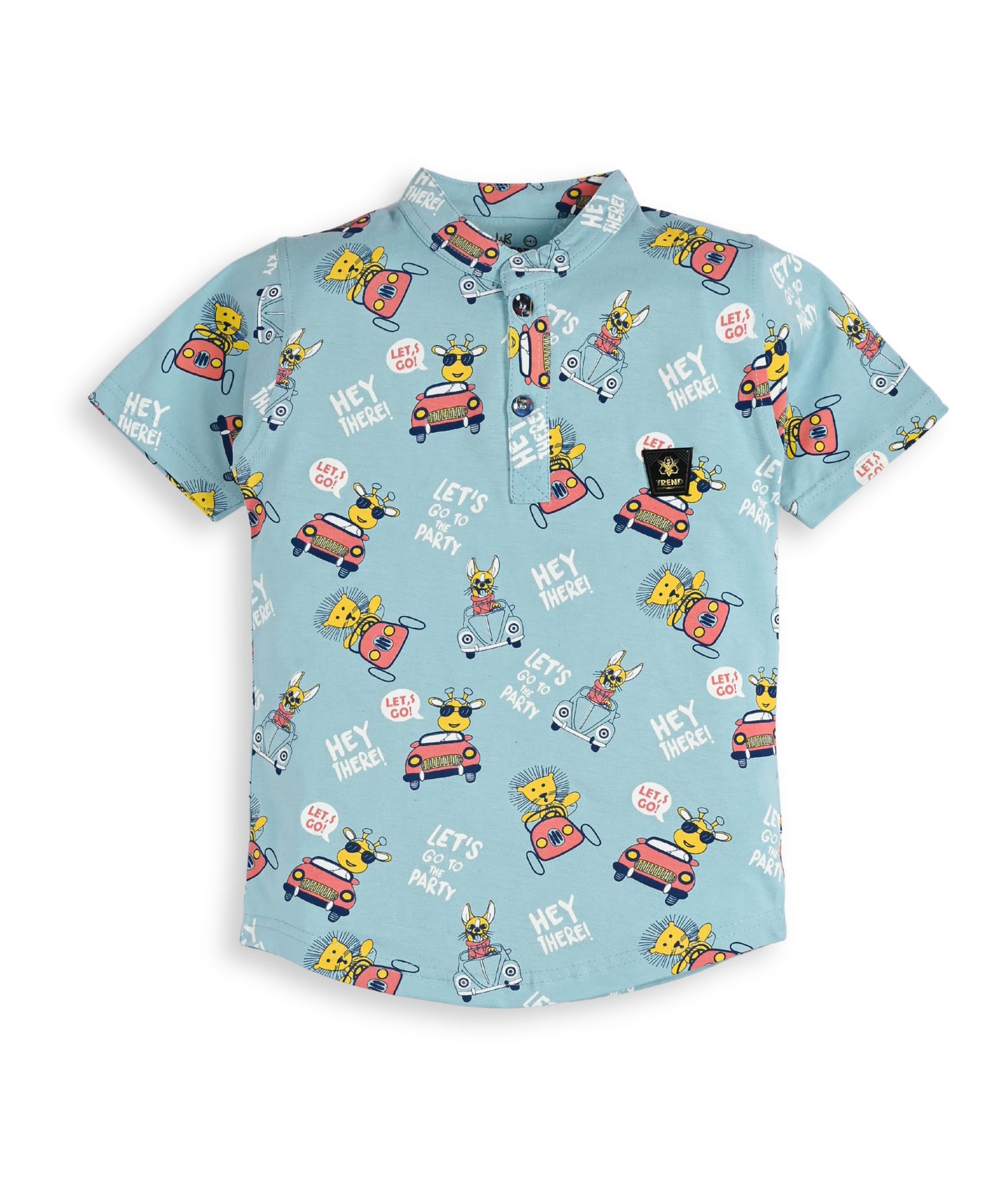 Animal Safari Half Sleeves T-Shirt & Shorts Set | Blue