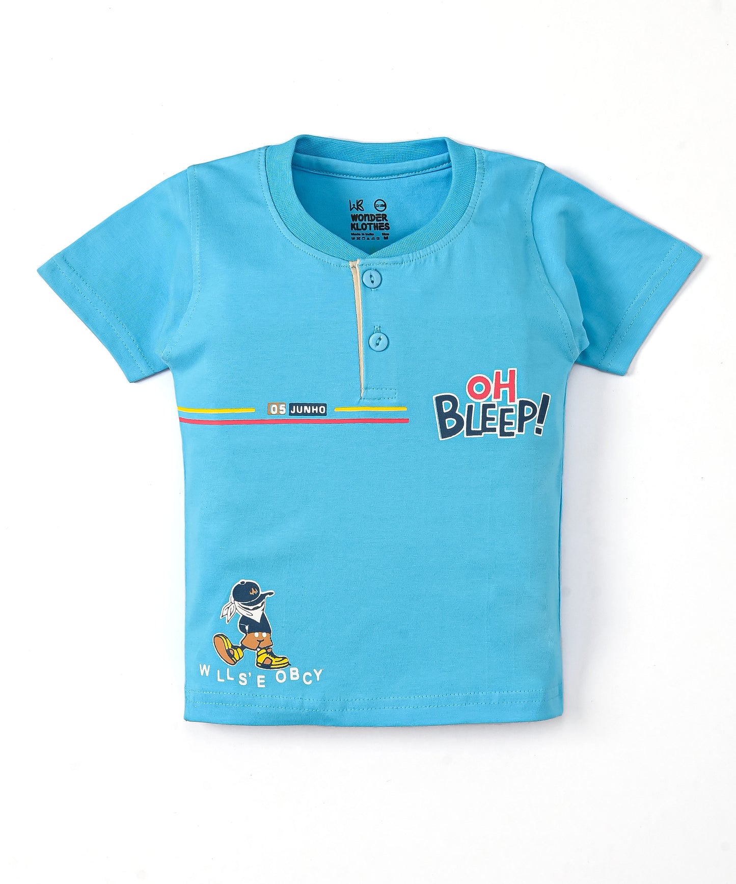 Oh Bleep Half Sleeves T-Shirt & Half Pant Set | Blue