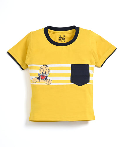 Donald Duck Half Sleeves T-Shirt & Half Pant Set | Yellow