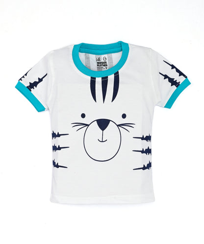 Tiger Claws Half Sleeves T-Shirt & Half Pant Set | Blue