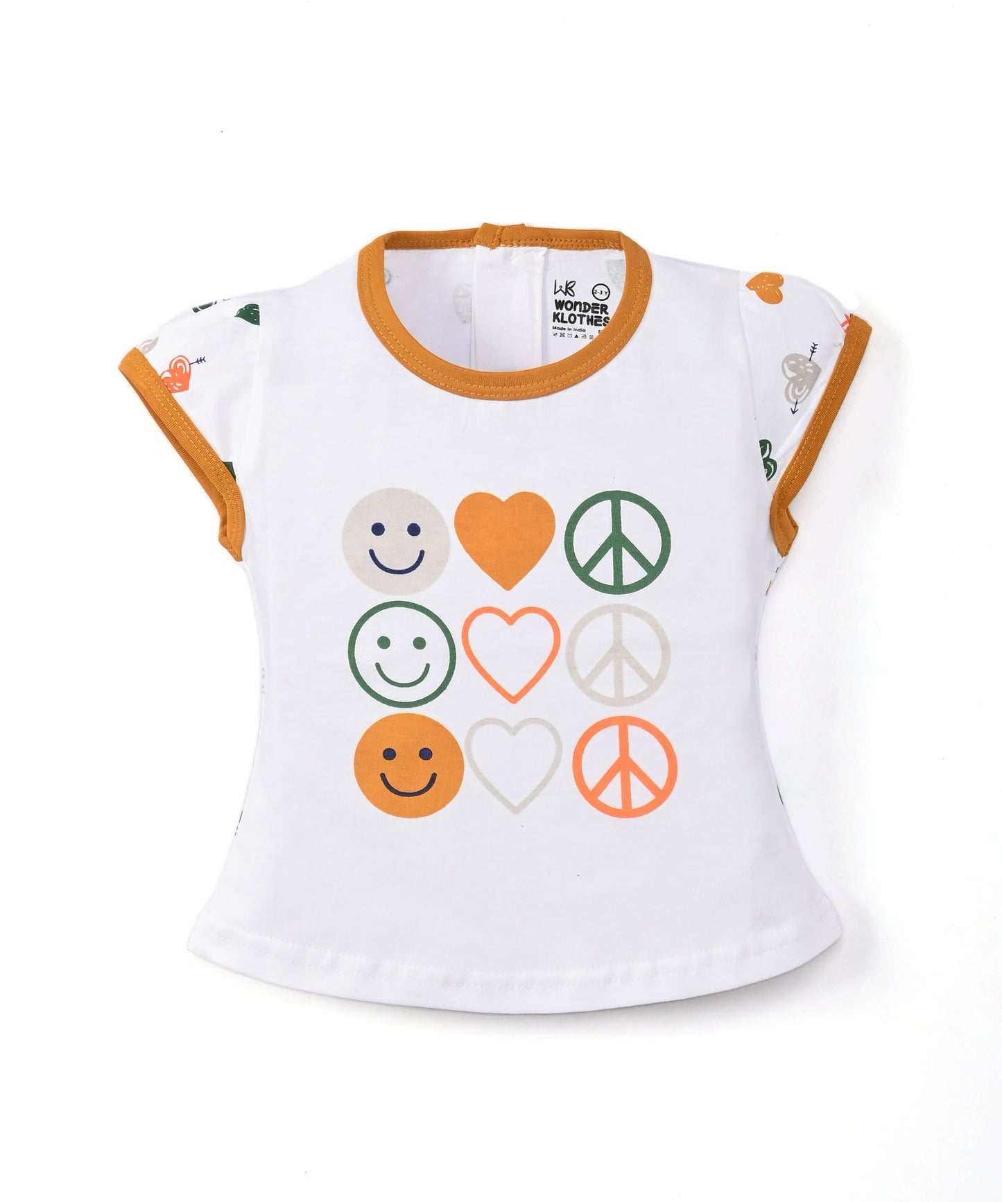Smiley Heart Short Sleeves Top & Hot Pant Set | Yellow