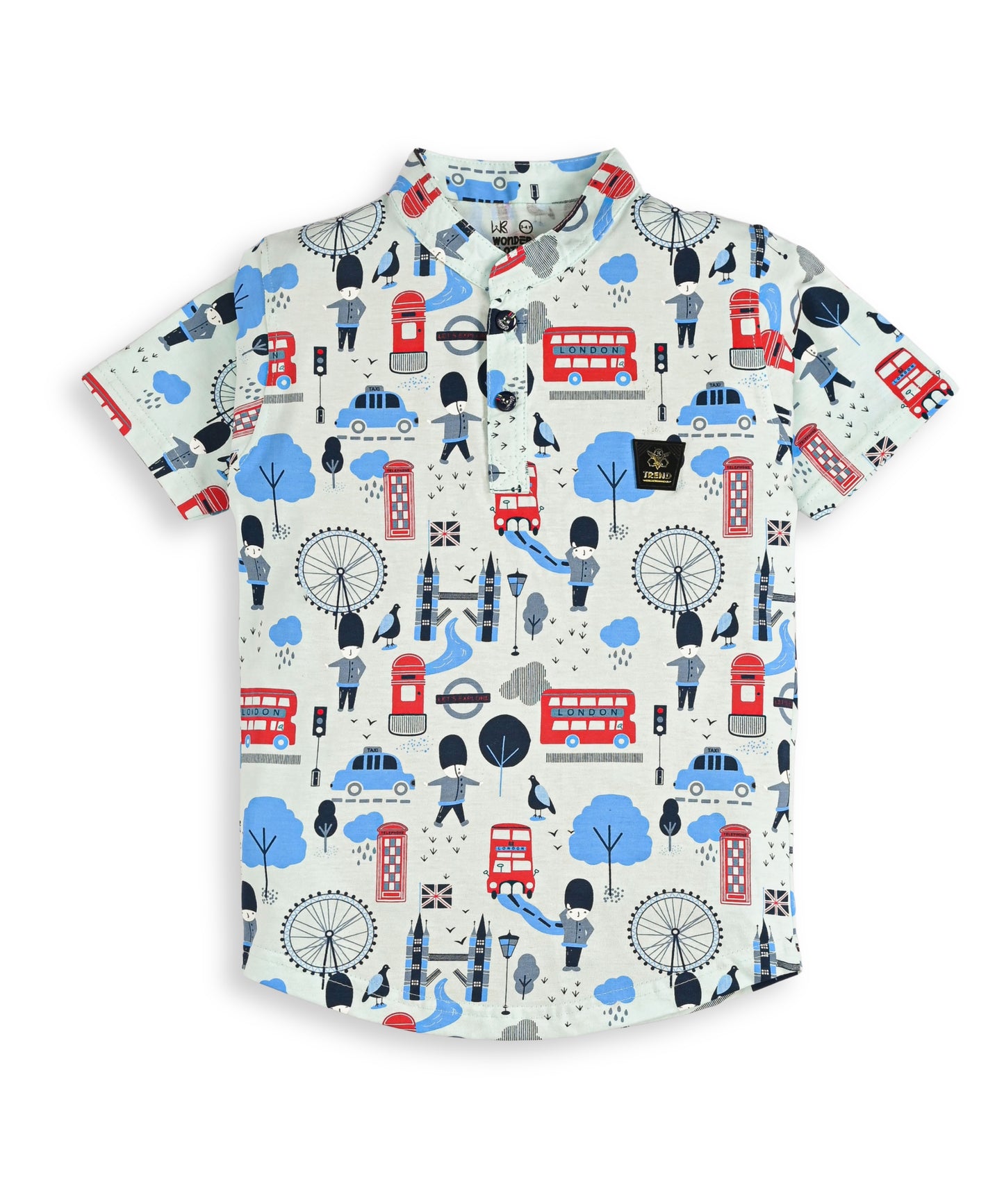 Iconic London Half Sleeves T-Shirt & Shorts Set | Pale Green